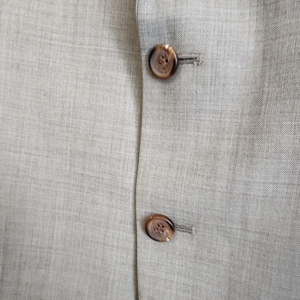 Ralph Lauren‎ Men's 44L Tan Beige Plaid Blazer Suit Jacket Sport Coat *Flaw